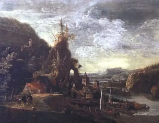 Port la marginea unui râu, by Herman Saftleven