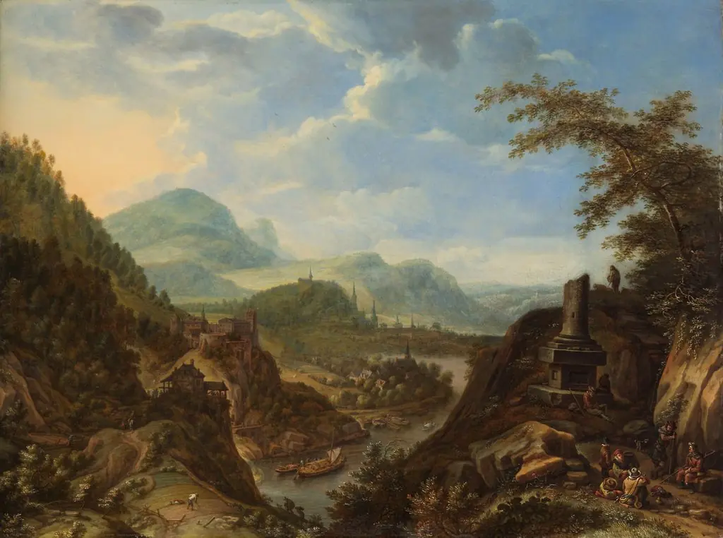 Rheinlandschaft mit Reisenden, by Herman Saftleven