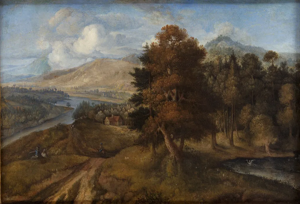 Waldige Landschaft mit Fluß und Bergen, by Herman Saftleven, unspecified