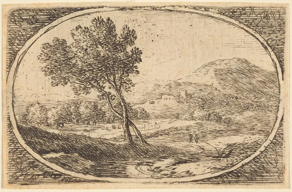 A Landscape with a Great Tree, by Herman van Swanevelt, ink, 1584