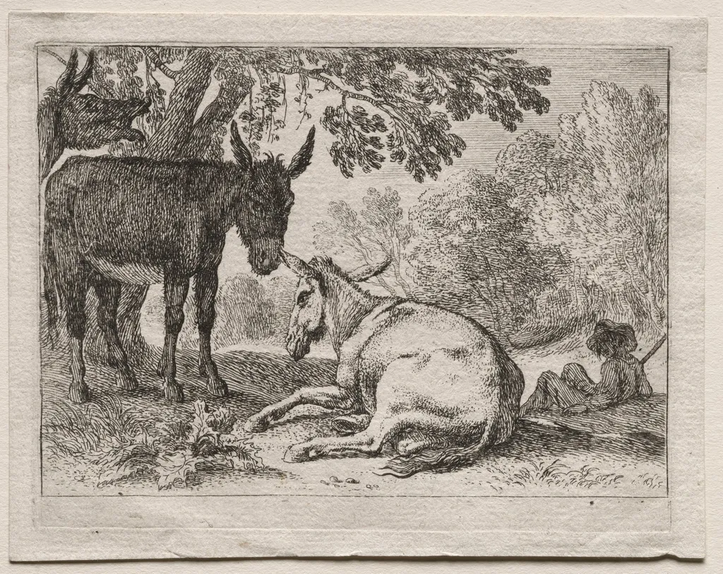 Animals in Landscapes: Donkeys, by Herman van Swanevelt, 1638