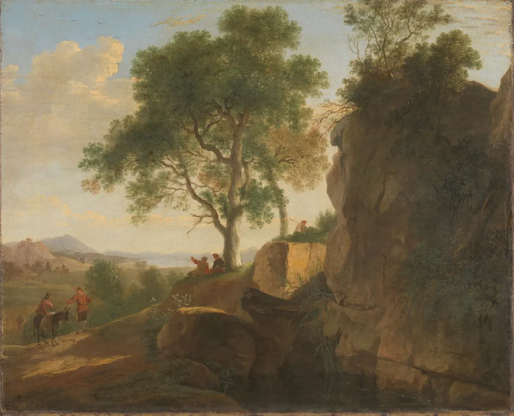Italian landscape, by Herman van Swanevelt, unspecified, 1643