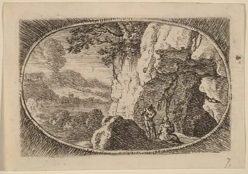 Man and Woman at the Mouth of a Cave, by Herman van Swanevelt