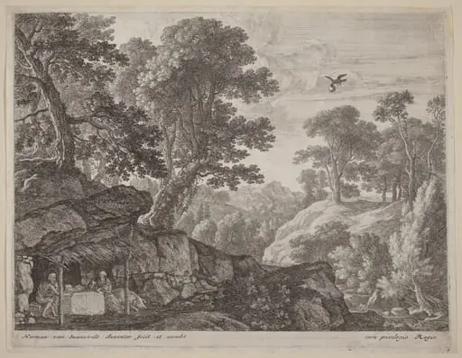 Saint Paul and Saint Anthony by the Entrance to the Cave, by Herman van Swanevelt