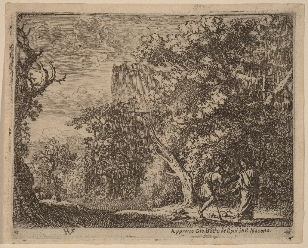 Temptation of Christ, by Herman van Swanevelt, ink, 1628