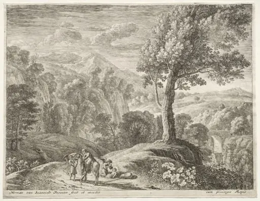 The Flight into Egypt: The Large Tree and the Cascade, by Herman van Swanevelt