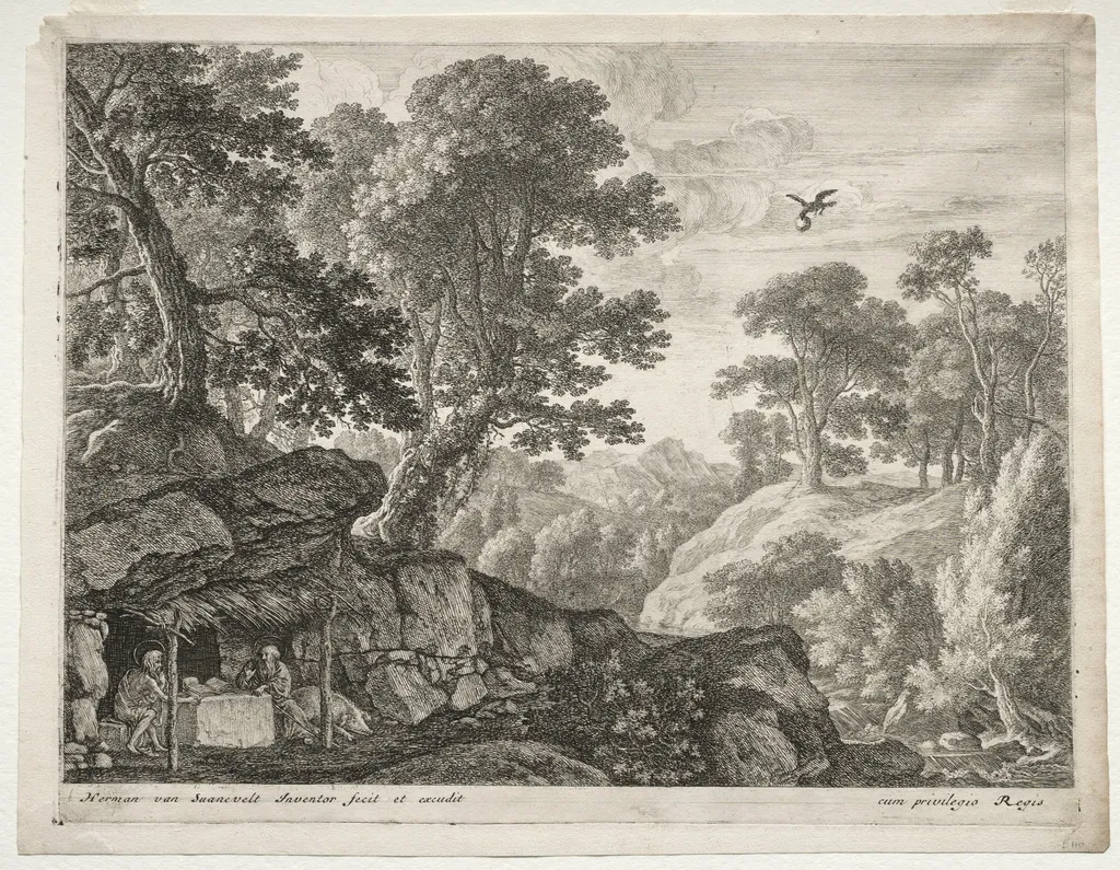 The Penitents: Landscape with Sts. Paul and Anthony, by Herman van Swanevelt, 1638