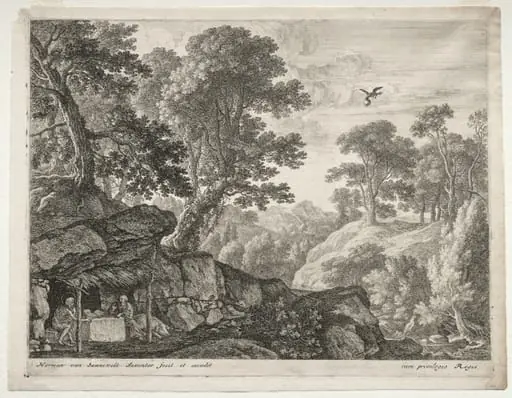 The Penitents: Landscape with Sts. Paul and Anthony, by Herman van Swanevelt