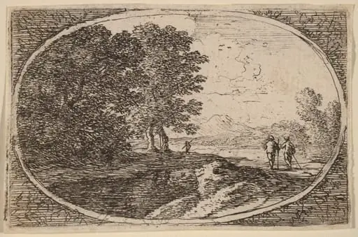 Three Men Carrying Staffs, by Herman van Swanevelt