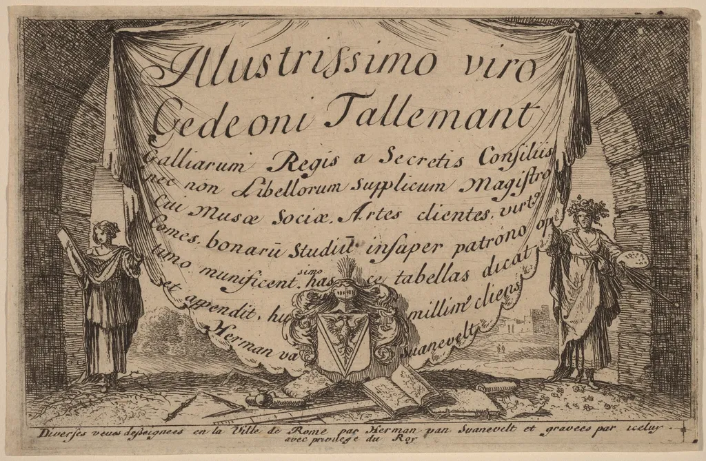 Title Page, by Herman van Swanevelt, ink, 1628