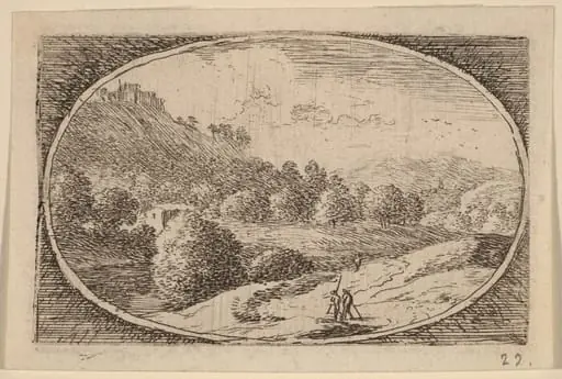 Two Men Carrying Staffs, by Herman van Swanevelt