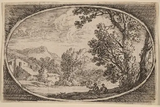 Two Men Seated Near the Waterside, by Herman van Swanevelt