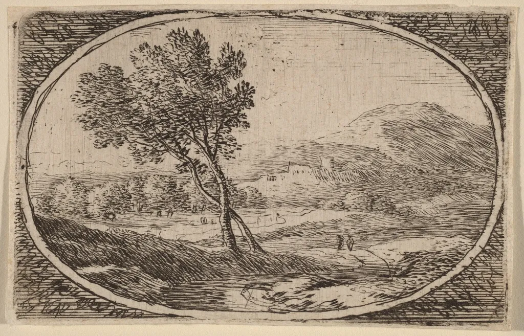 Two Trees with Crossed Trunks, by Herman van Swanevelt, ink, 1628