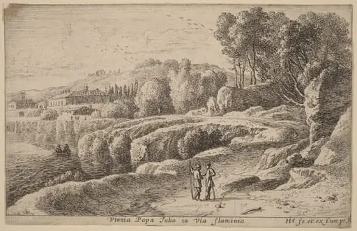 Vineyard of Pope Julius on the Via Flaminia, by Herman van Swanevelt