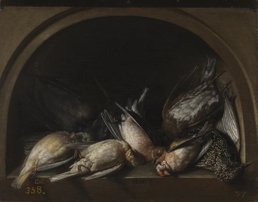 Still Life with Game Fowl, by Herman van Vollenhoven, unspecified, 1615