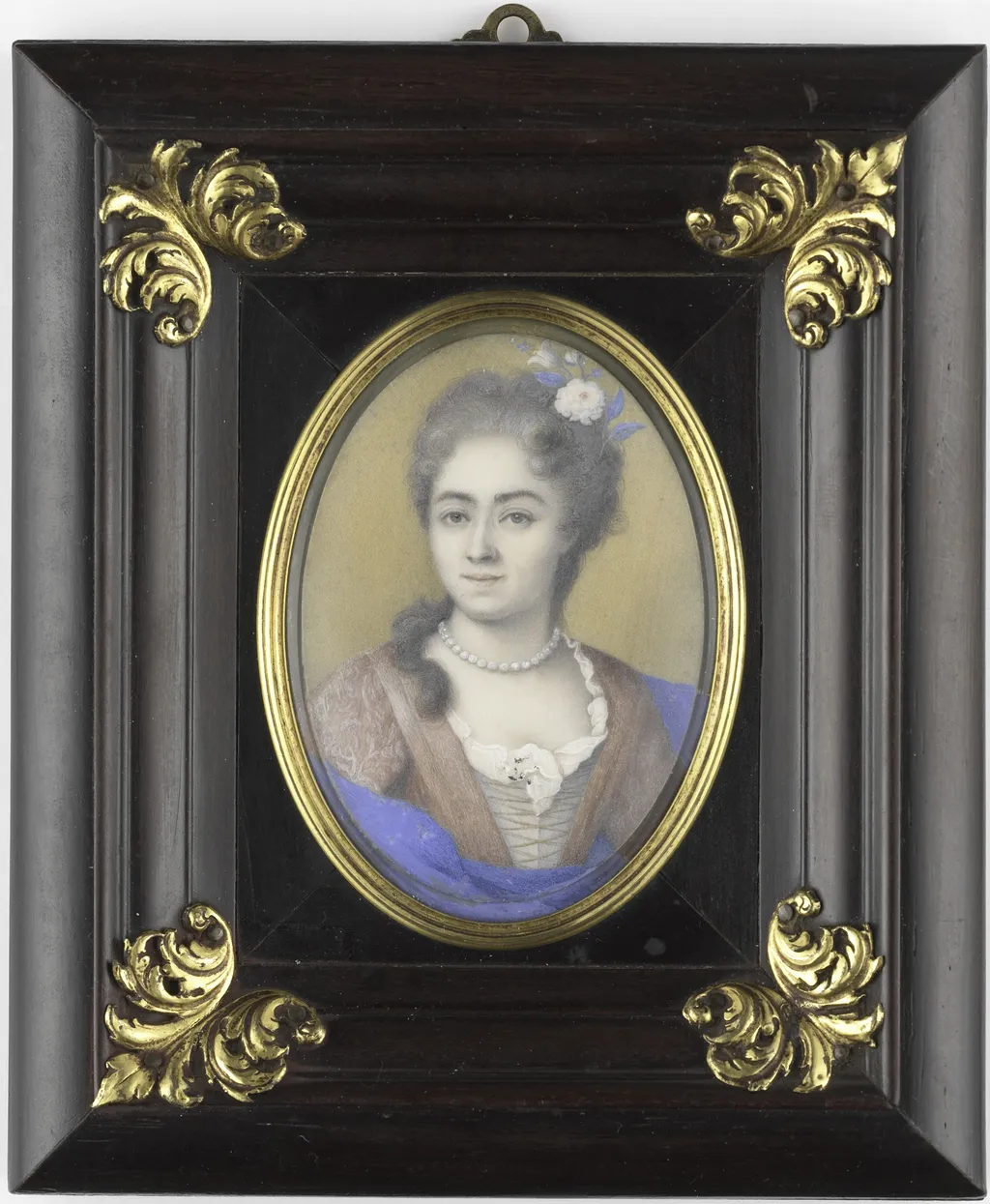 Portrait of Henrietta van Pee (1692-1741), by Herman Wolters, ivory, 1719