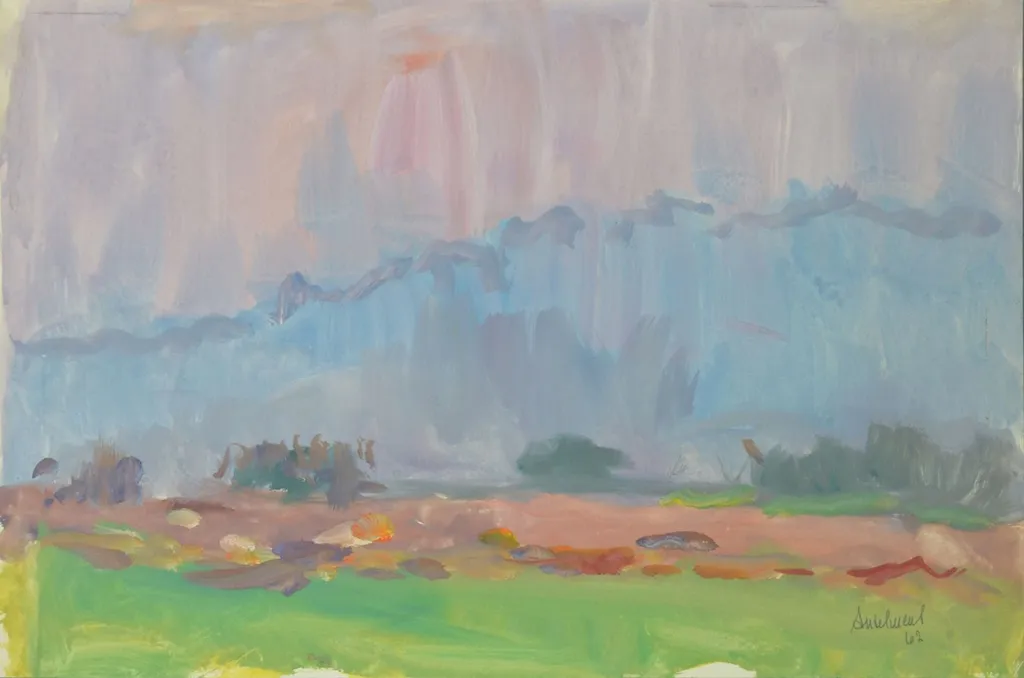 Anselment, Hermann - Malerei, Ohne Titel (Landschaft im Baselbiet), by Hermann Anselment, unspecified, 1962