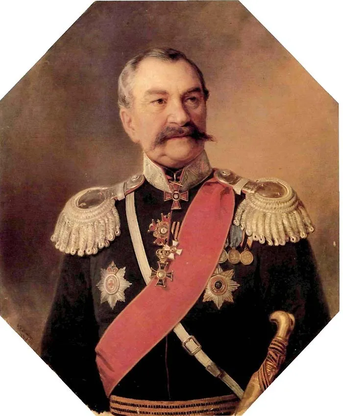 Portrait of I.A.Orlov, Lieutenant-General of the Cossack Troops, by Hermann Eduard Hartmann, oil, 1867