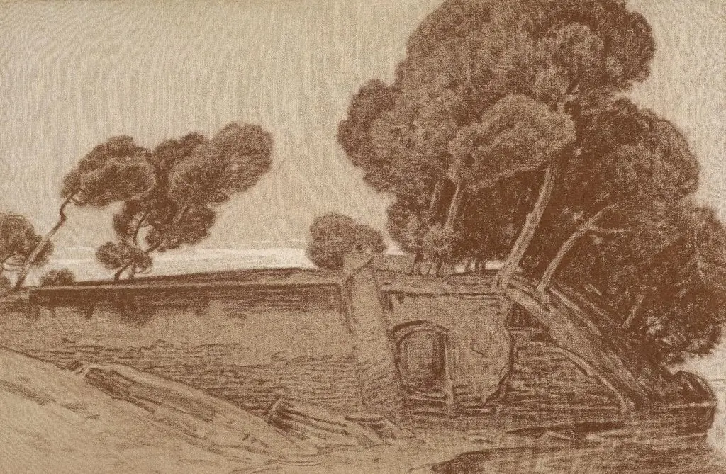 Pinien bei Fiascherino, by Hermann Gattiker