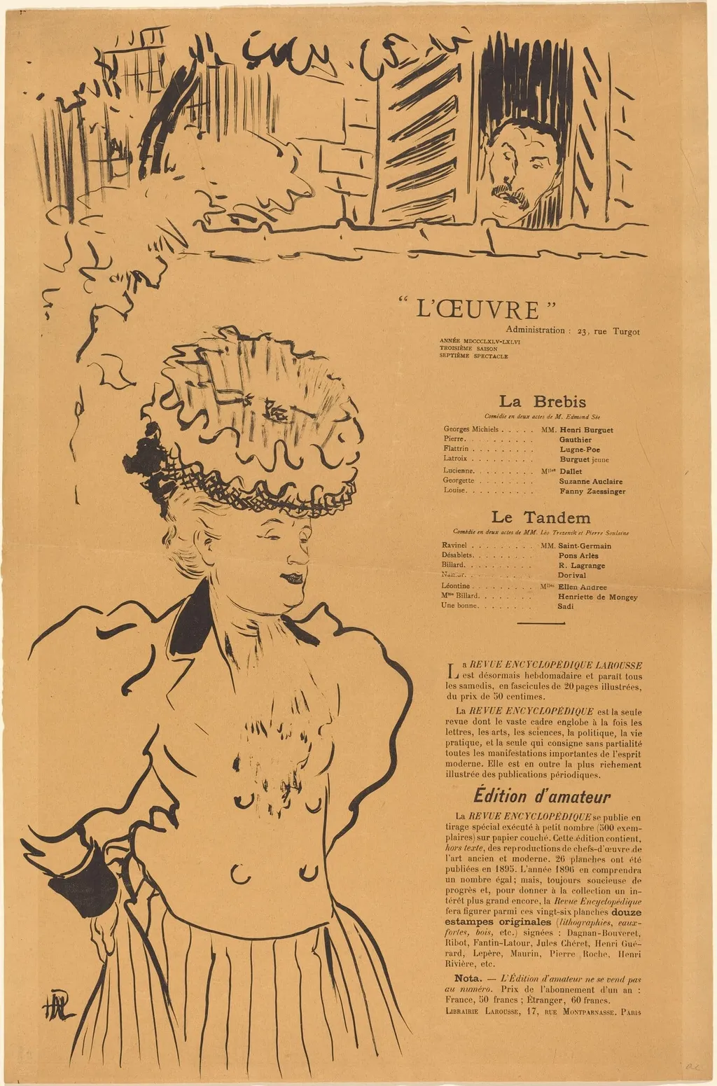 La Brebis; Le Tandem, by Hermann-Paul, ink, 1896