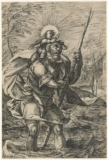 Saint Christopher (recto), by Hermann Weyer