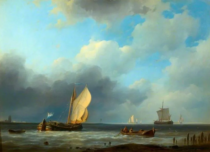 Sea Piece: A Threatening Sky, by Hermanus Koekkoek, oil, 1844