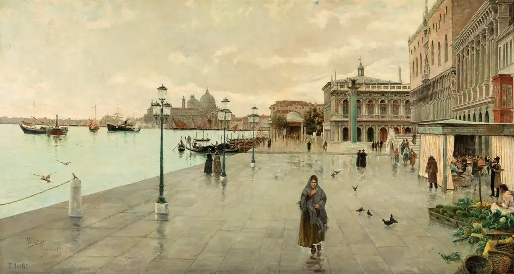 Riva degli Schiavoni, by Hermenegildo Estevan y Fernando