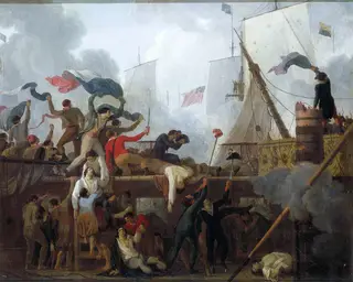 Héroïsme des marins du vaisseau Le Vengeur commandés par le capitaine Renaudin, by Nicolas-Antoine Taunay
