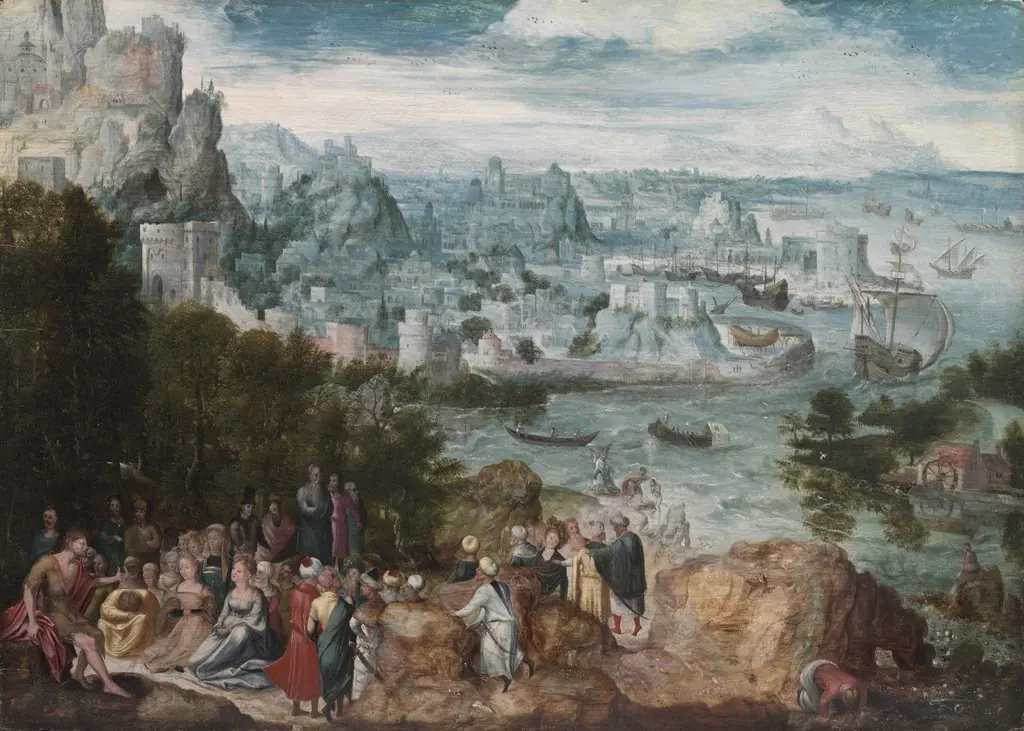 Landscape with Saint John the Baptist, by Herri met de Bles