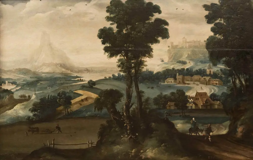 Landscape with The Flight into Egypt, by Herri met de Bles