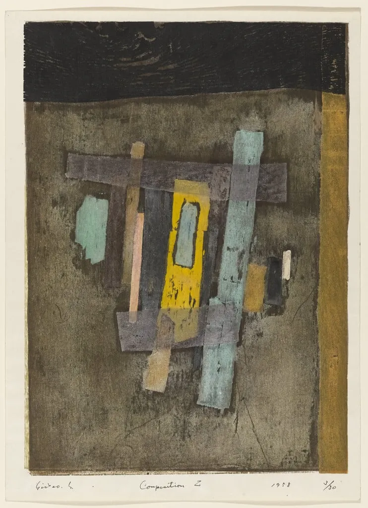 Untitled, by Hideo Hagiwara, ink, 1958