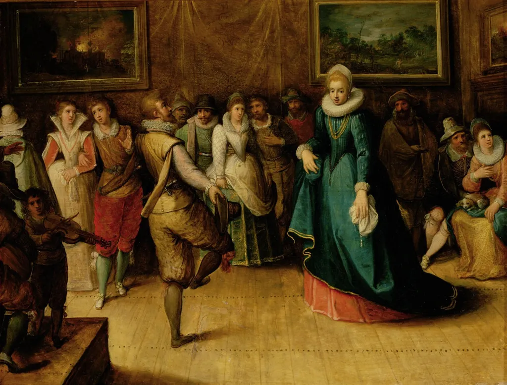 Tanzgesellschaft, by Hieronymous Francken II, oil, 1610