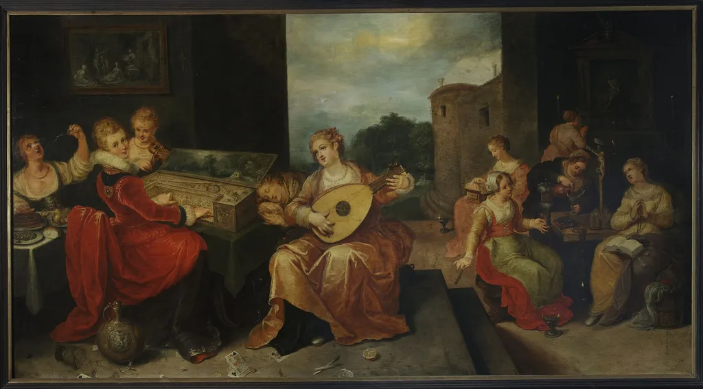 Wise virgins and foolish virgins (Matthew 25:1-13), by Hieronymous Francken II, oil, 1610