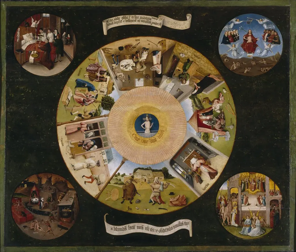The Seven Deadly Sins and the Four Last Things, by Hieronymus Bosch, 1500