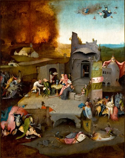 The Temptations of St. Anthony, by Hieronymus Bosch, oil, 1500