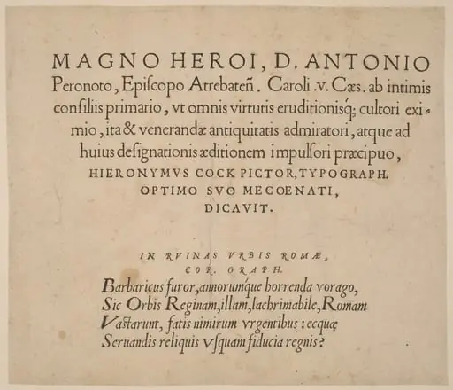 Dedication Page, by Hieronymus Cock