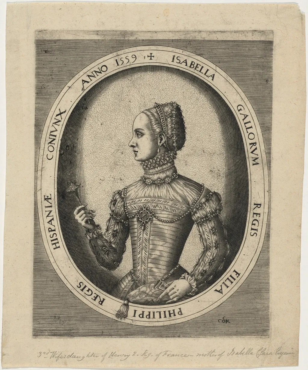 Isabella, Third Wife of Philip II of Spain, by Hieronymus Cock, ink, 1540