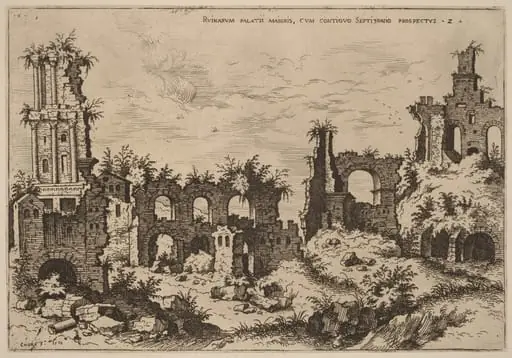 Ruins on the Palatine with the Septizonium, by Hieronymus Cock