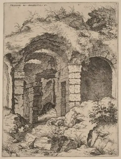 Sixth View of the Colosseum, by Hieronymus Cock
