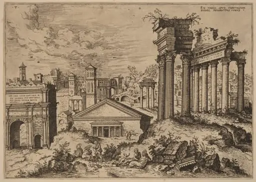 View of the Forum from the Base of the Capitol, by Hieronymus Cock