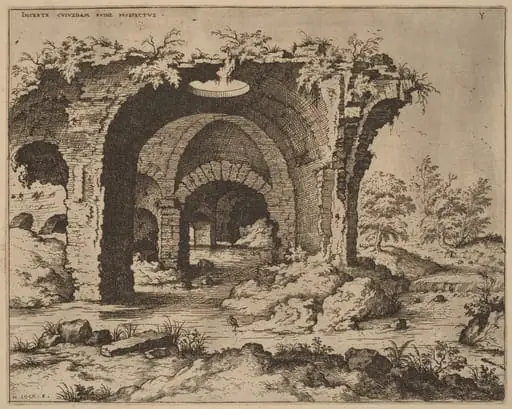 View of Unidentified Ruins, by Hieronymus Cock