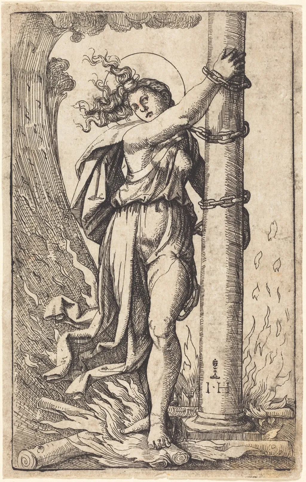 Fortitude, by Hieronymus Hopfer, ink, 1525