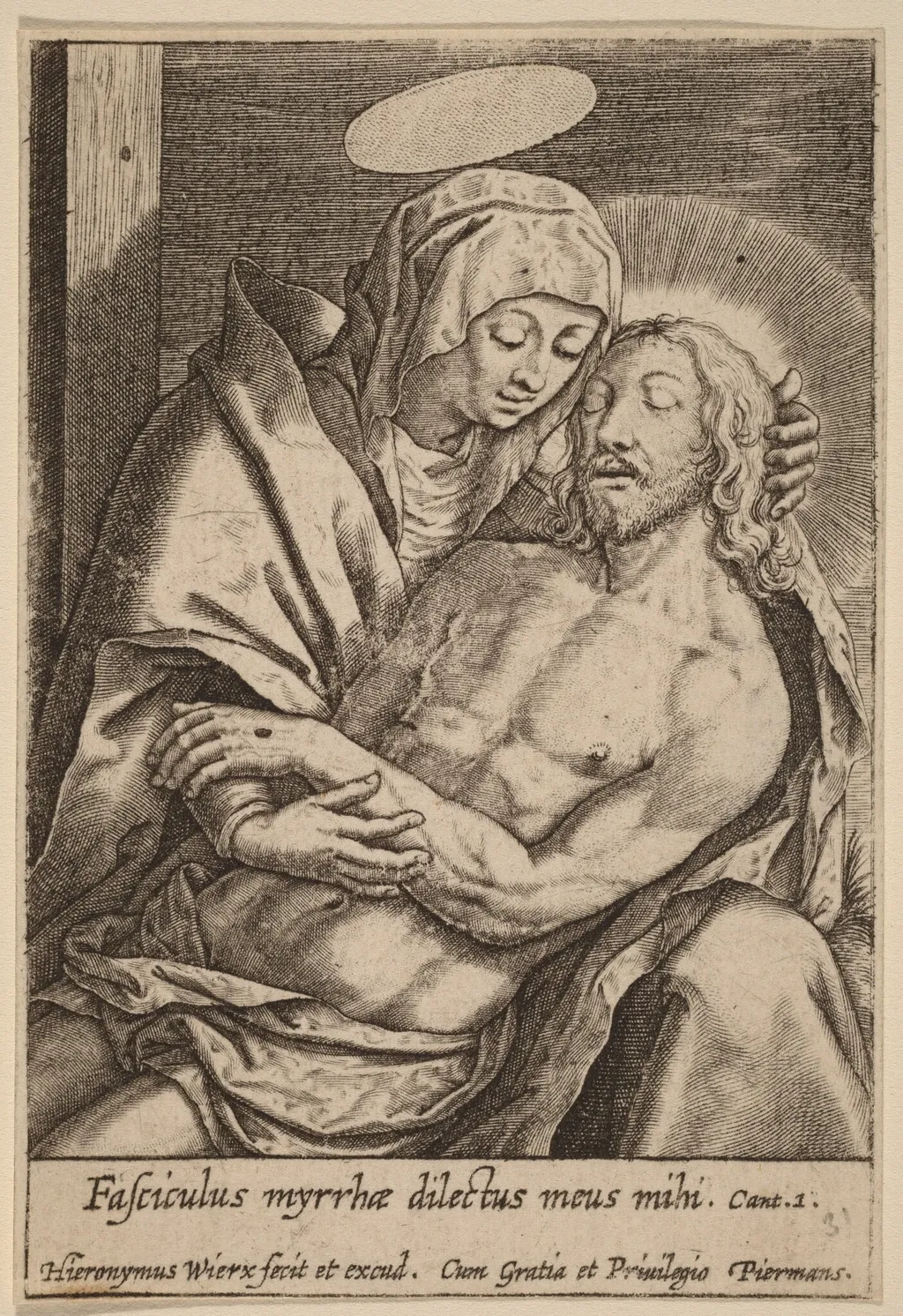 Fasciculus myrrhae dilectus meus mihi, by Hieronymus Wierix, ink, 1586