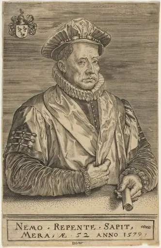 Man Holding Scroll, by Hieronymus Wierix