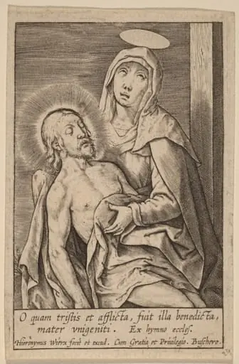 O quam tristis et afflicta ..., by Hieronymus Wierix