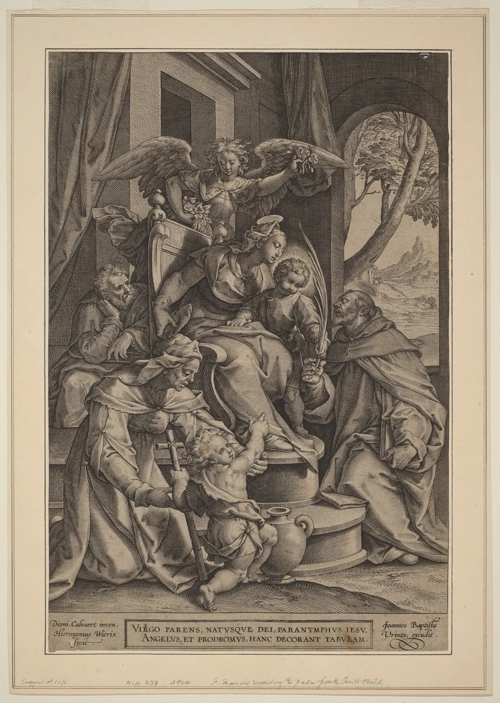 The Holy Kinship, by Hieronymus Wierix, ink, 1611