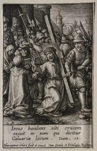 The Passion: Christ Carrying the Cross, by Hieronymus Wierix