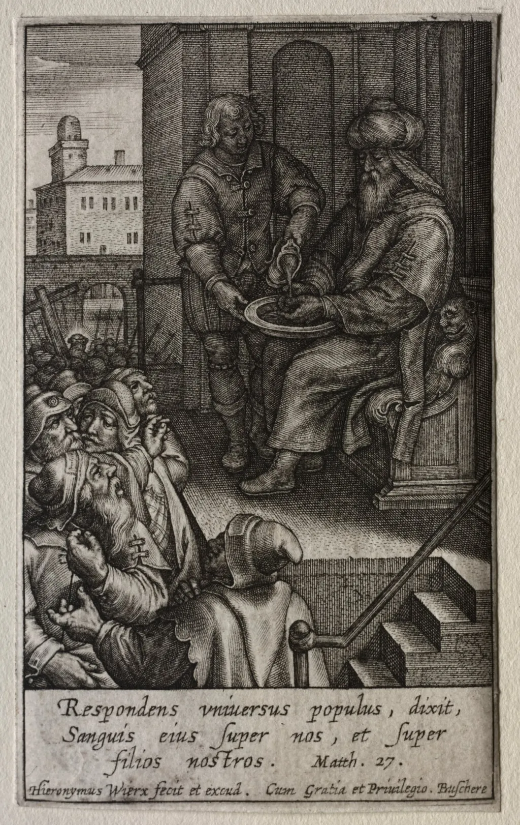 The Passion: Pilate Washing his Hands, by Hieronymus Wierix, 1619