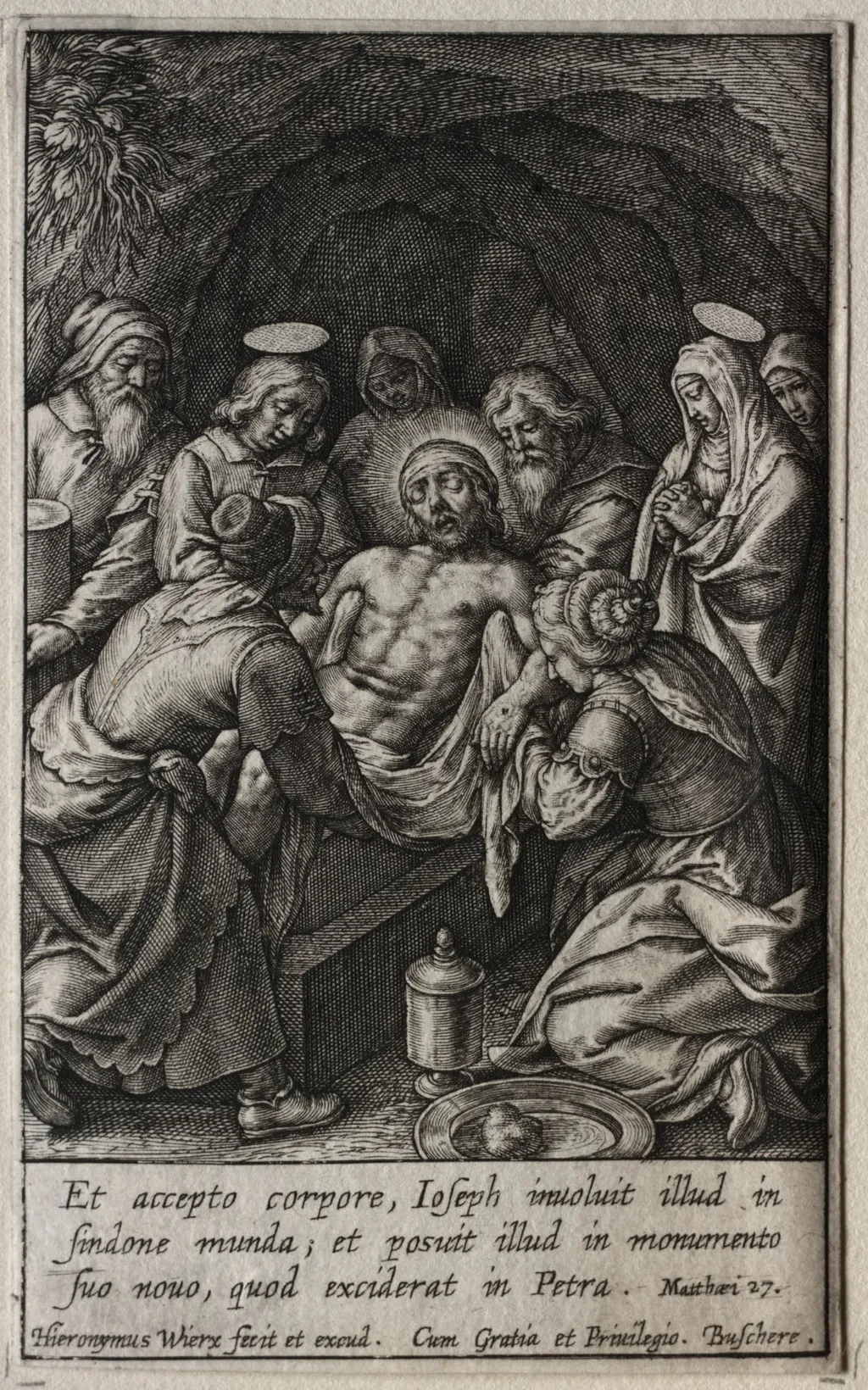 The Passion: The Entombment, by Hieronymus Wierix, 1619