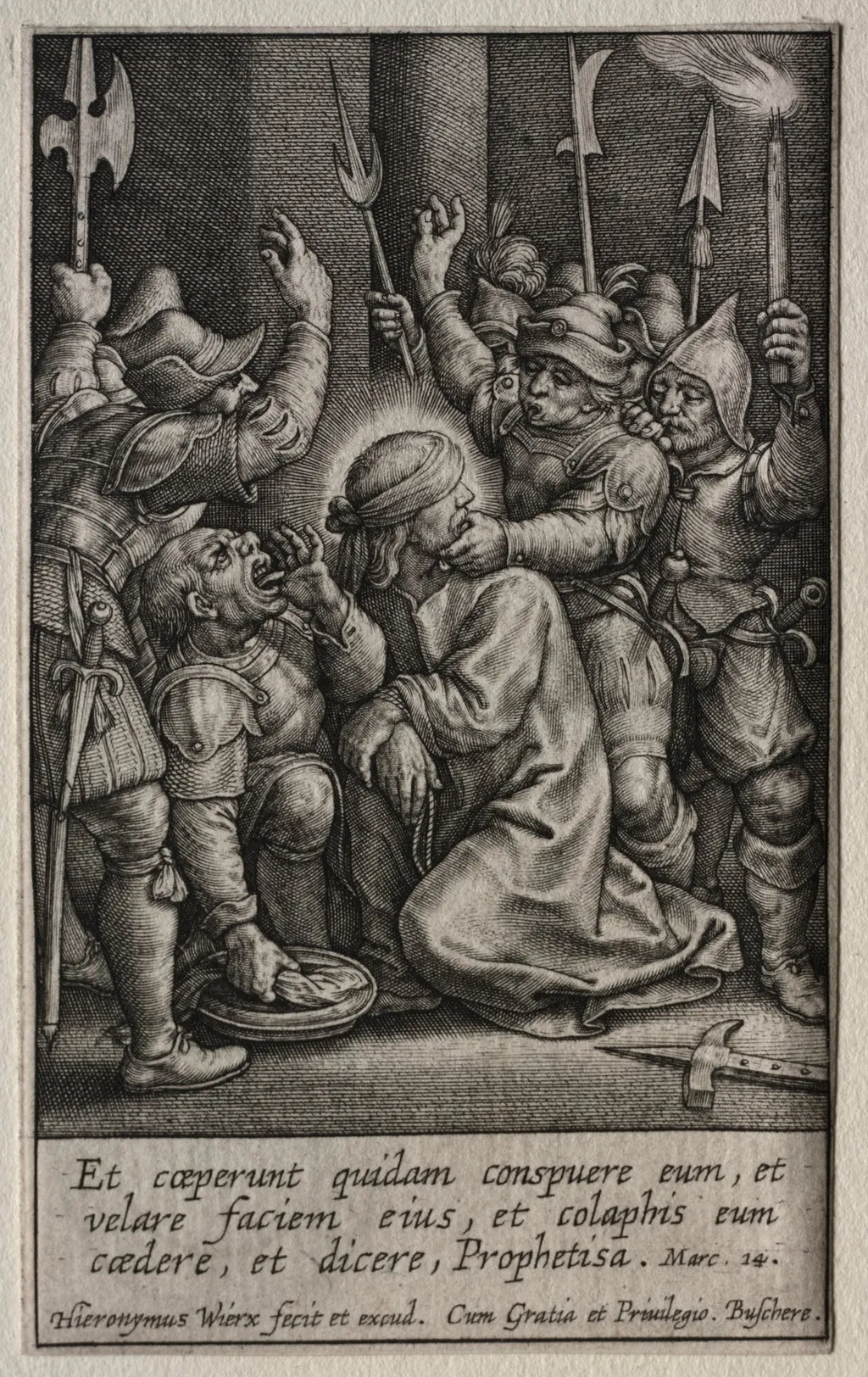 The Passion: The Mocking of Christ, by Hieronymus Wierix, 1619
